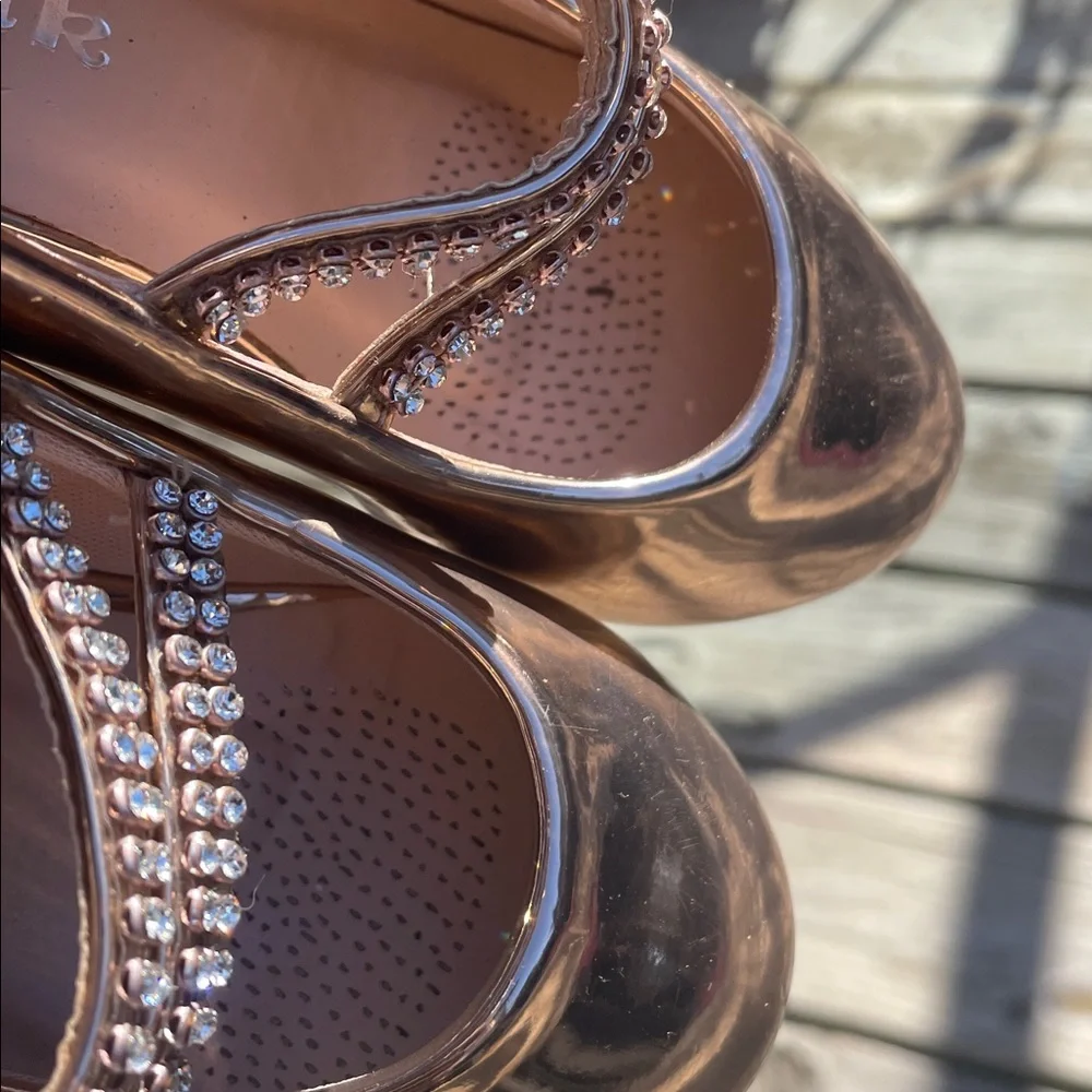 Girls Link Rose Gold Patent Mary Jane Dress Shoes Size 10